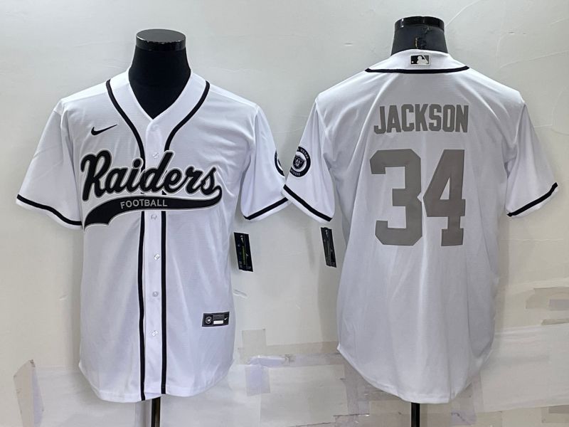 Men Oakland Raiders 34 Jackson White 2022 Nike Co branded NFL Jersey